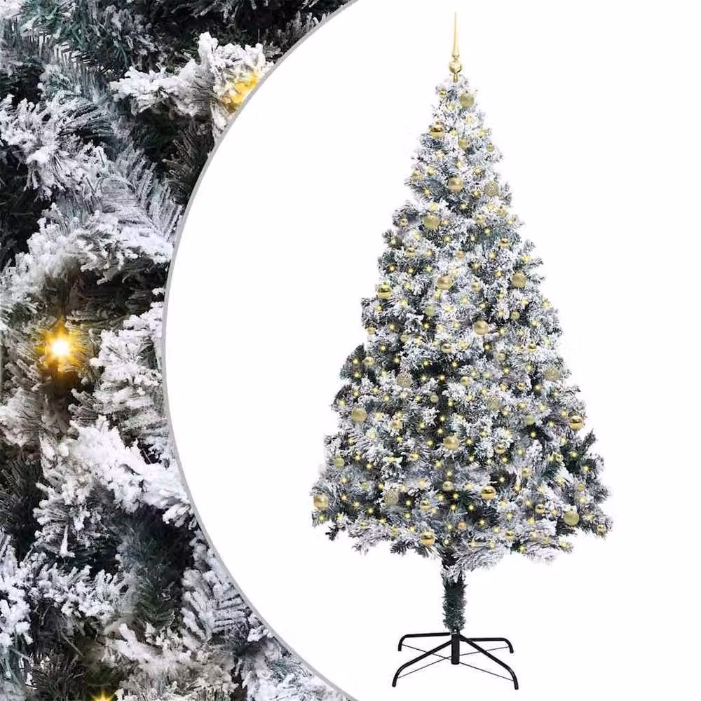 Berkfield Home Artificial Christmas Tree with 300 LEDs and Stand, Green, Height: 240 cm – 2