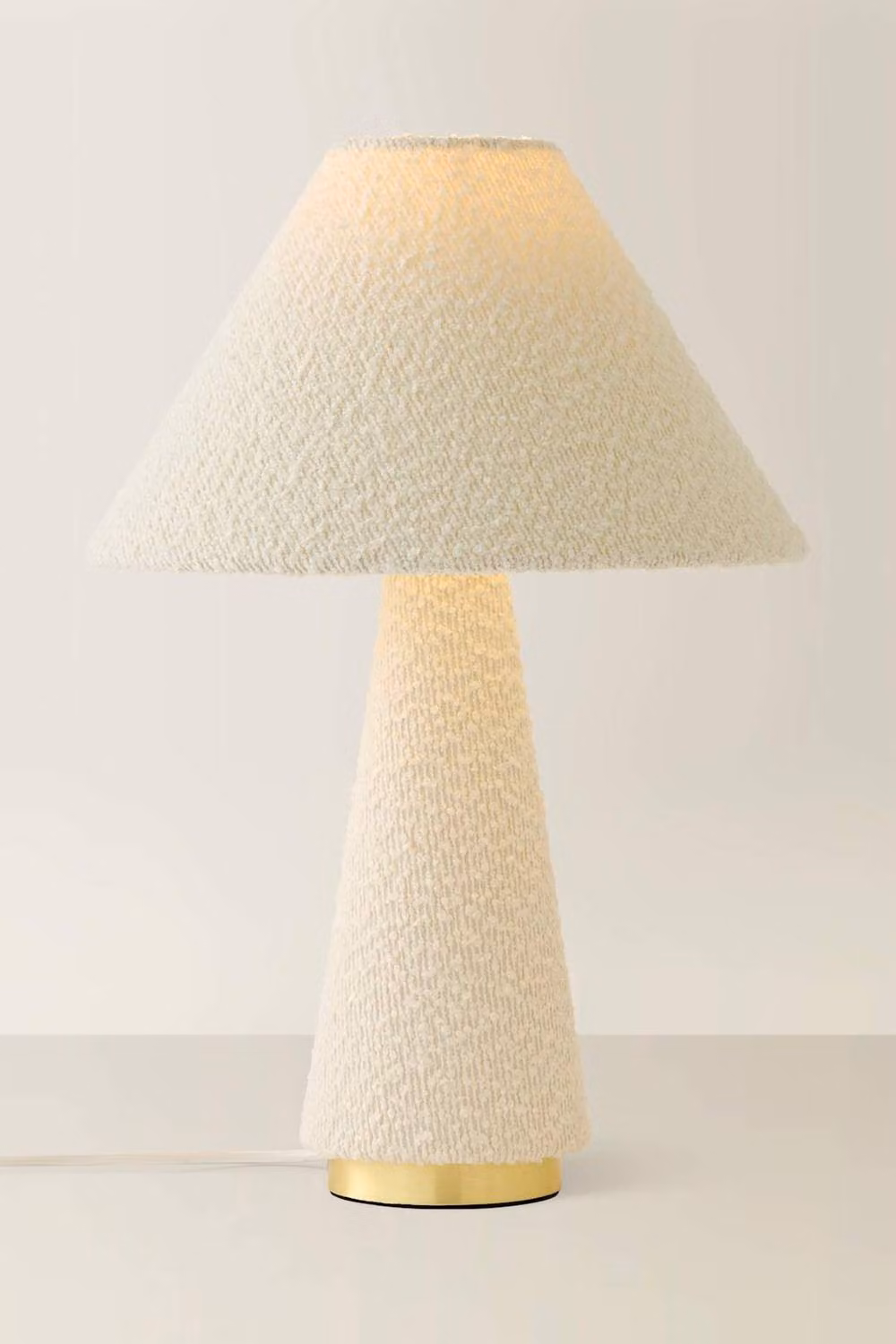 ValueLights Martha Conical Table Lamp with Fabric Shade in Beige and Gold/Brass – 2