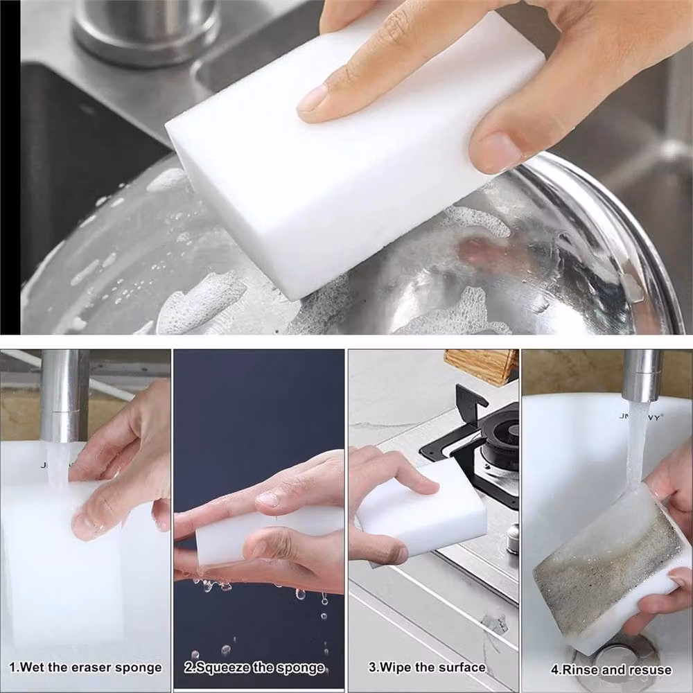 Nordara 120 Pack White Melamine Foam Magic Eraser Cleaning Sponges, W/D/H: 10 x 6 x 2 cm – 3