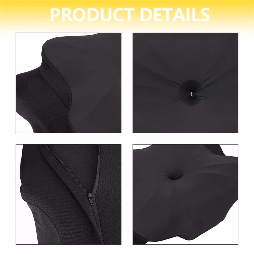 Nordara Ergonomic Black Memory Foam Wedge Pillow with Breathable Removable Viscose Cover – 5