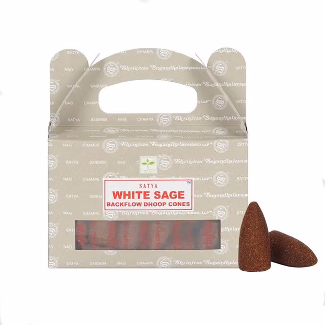 Satya Sage Backflow Dhoop Cones, 6 Packets, Grey and Brown