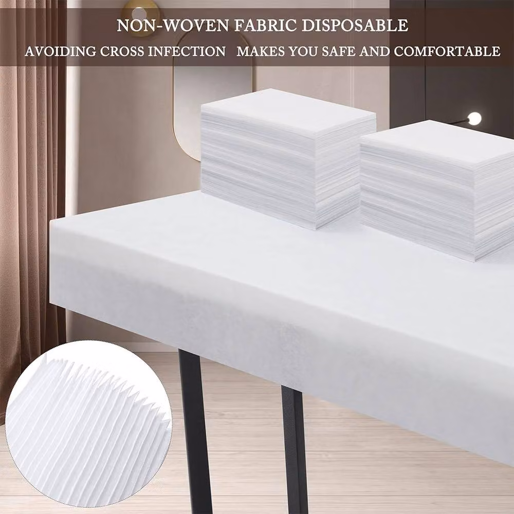 EONLION 100-Piece Pack of Disposable Non-Woven Spa Massage Table Sheets in White – 3