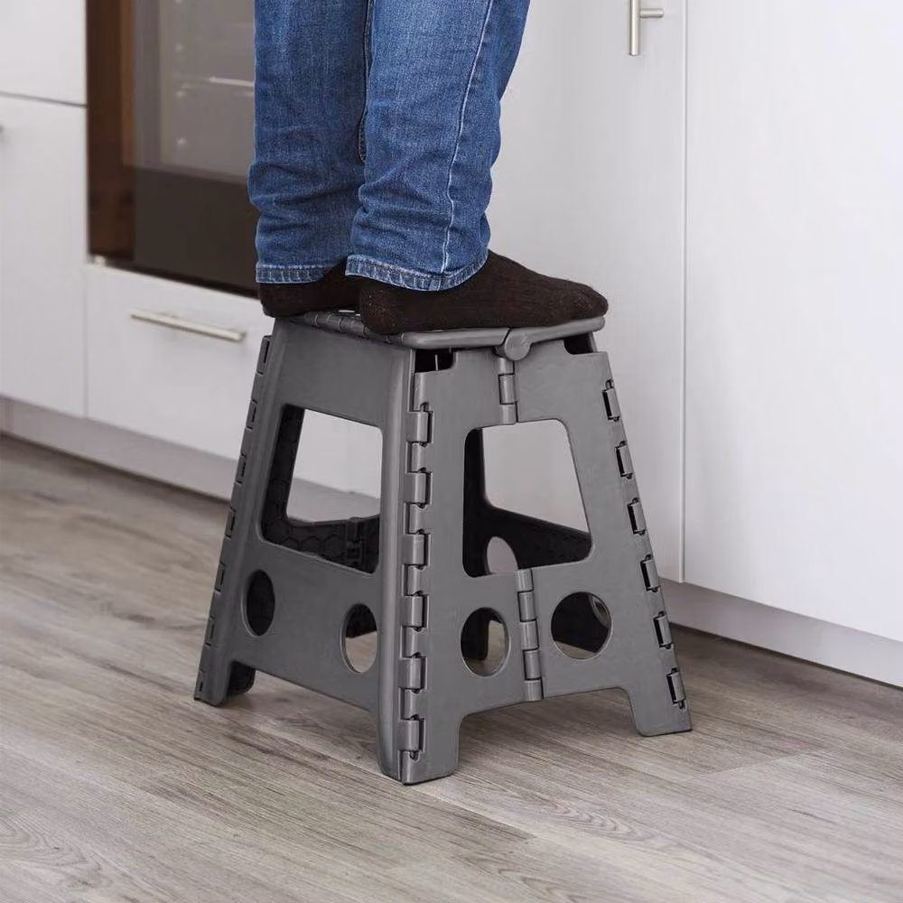 Kelvenix Foldable Step Stool in Grey with Rubber Feet – 3