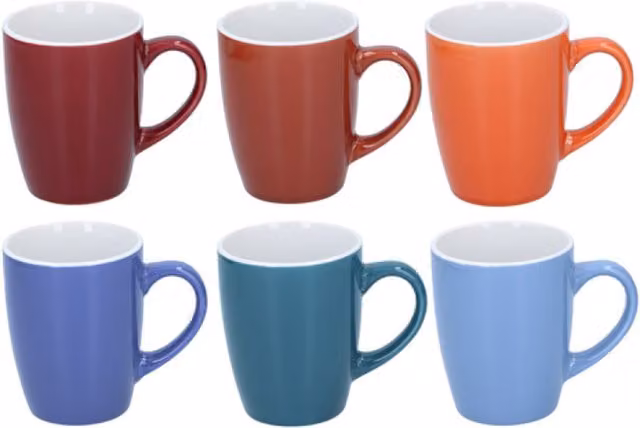 UMKY Set of 6 Multicolour Ceramic Coffee and Tea Mugs