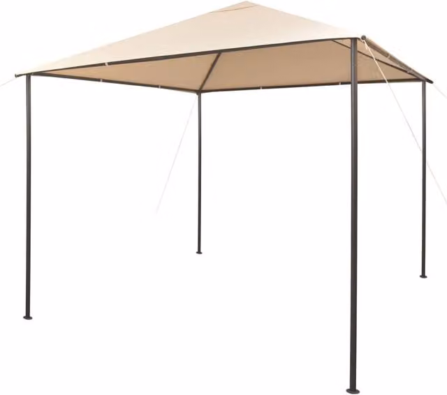 Berkfield Home Gazebo Pavilion Tent Canopy, Beige Steel, W 300 cm x D 300 cm