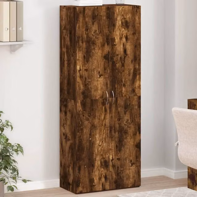Berkfield Home Smoked Oak File Cabinet in Brown, W/D/H: 60 x 32 x 153 cm – 1