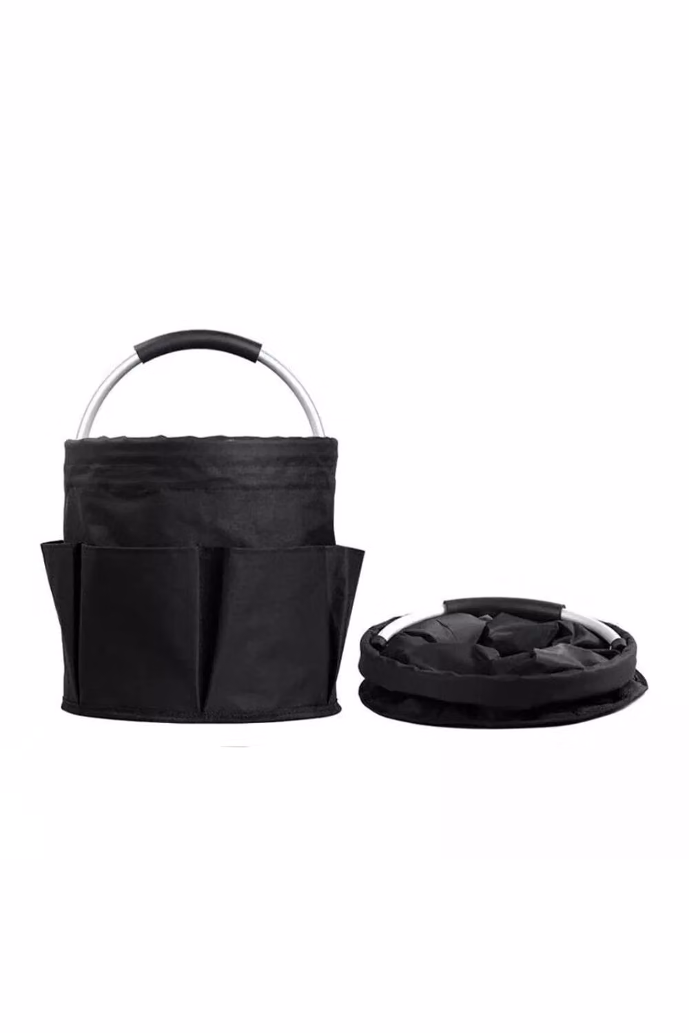 KDMD Collapsible Cleaning Basket with Handles, Black Multifunctional Textile Bag – 3