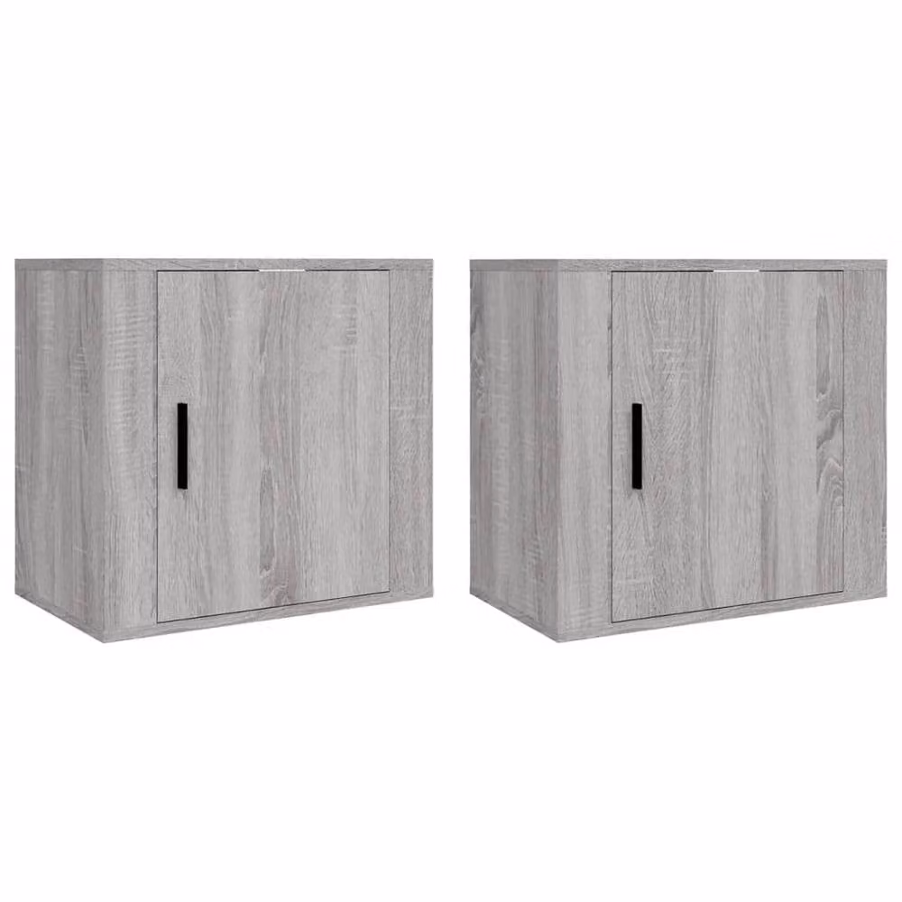 Berkfield Home Elegant Wall-mounted Bedside Cabinets, 2 Piece Set, Grey Sonoma, W: 50 cm, D: 30 cm, H: 47 cm – 1