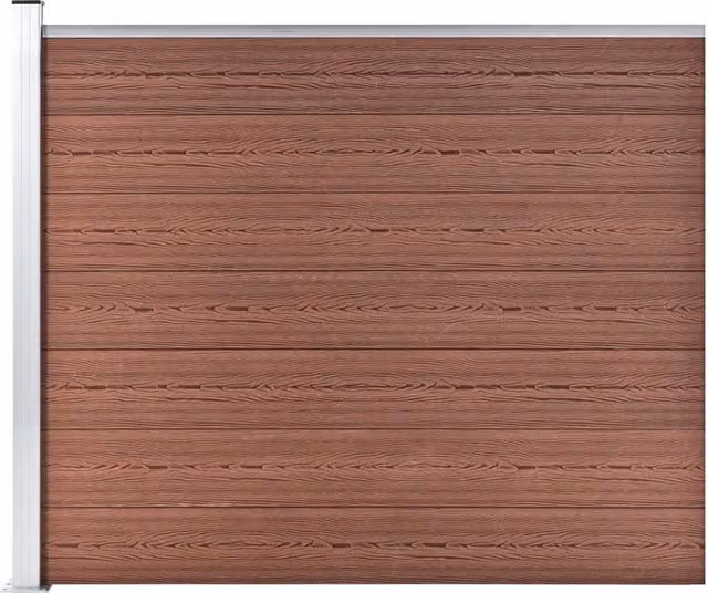 Berkfield Home WPC Fence Panel, Brown, H 175 x W 146 cm