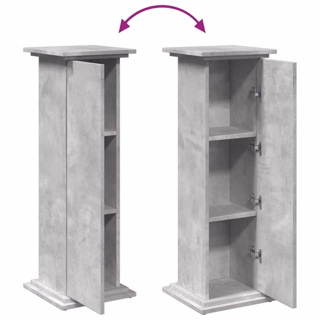 Berkfield Home Display Stand with Storage in Concrete Grey, W/D/H: 31 x 30 x 90 cm – 2