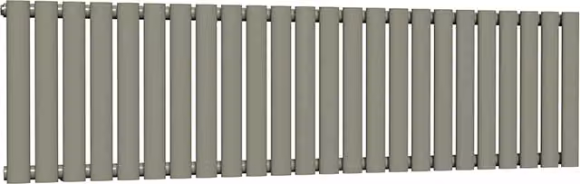 Lux Heat Oval Horizontal Single Steel Radiator in Dark Sage, W: 144 cm, H: 40 cm