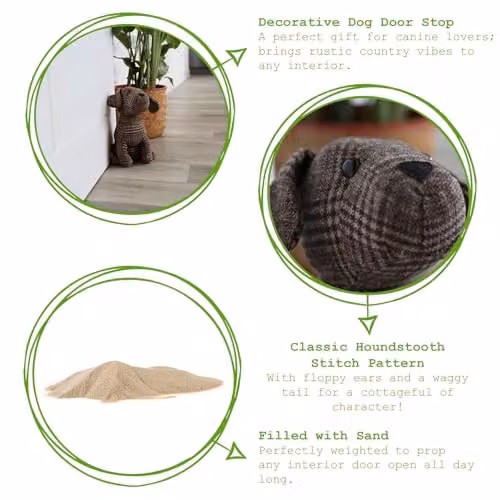 Nicola Spring Cat and Dog Door Stops, Pack of 2, Brown, H 26.5 cm x W 19 cm – 1