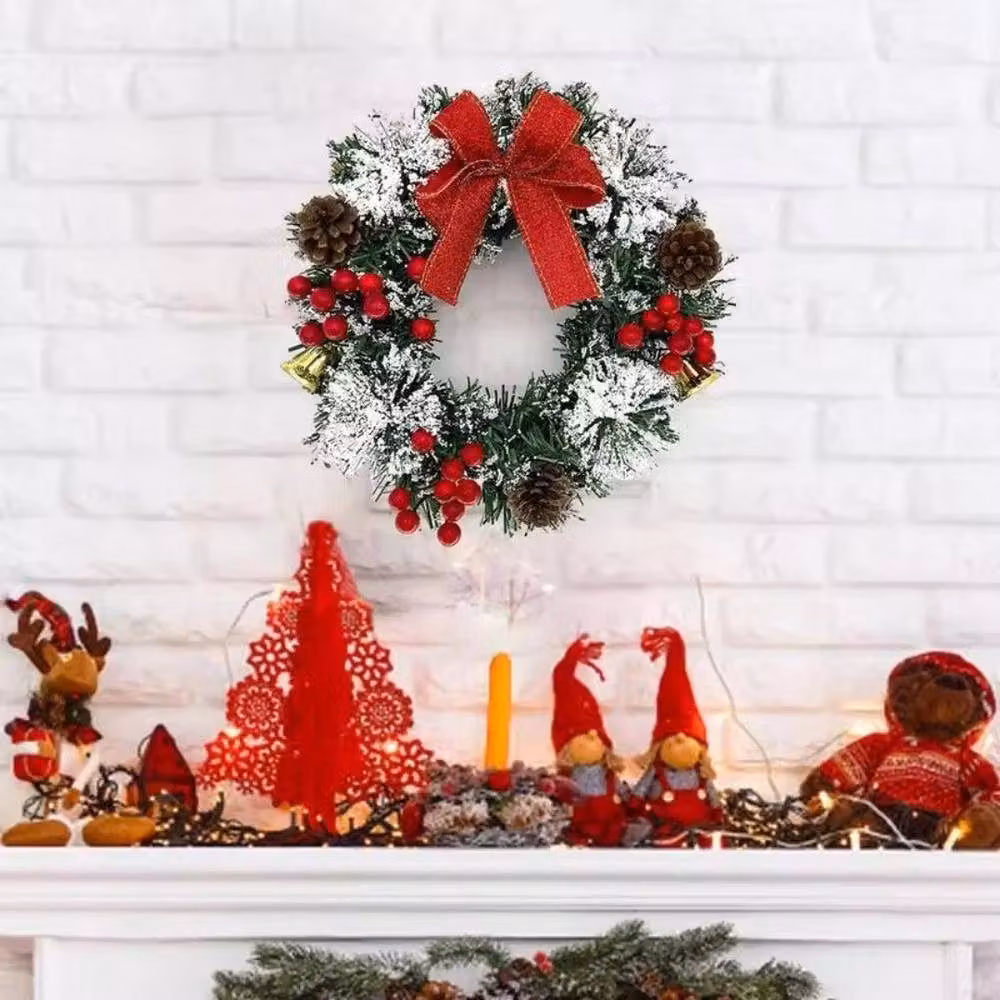SPETLEK Artificial Christmas Wreath with Red Berries in Green, W: 40 cm – 6