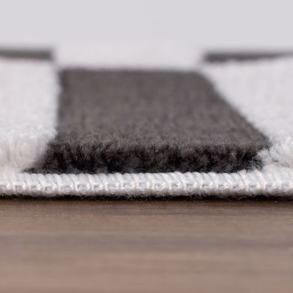 THE RUGS Loft Striped Soft Pile Area Rug, Dark Grey, W: 290 cm, D: 200 cm – 6
