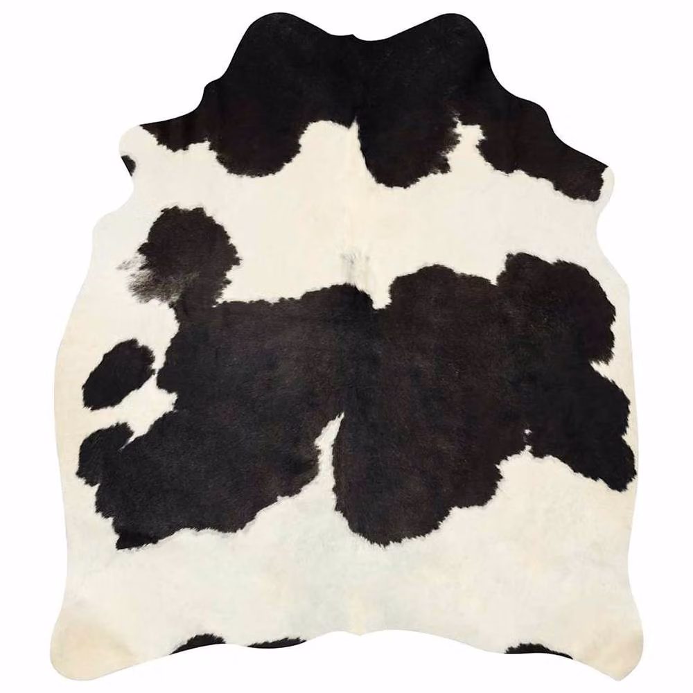 Berkfield Home Real Cowhide Rug in Black and White, W: 180 cm, D: 220 cm – 5