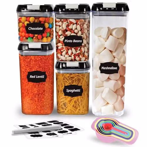MantraRaj Airtight Plastic Food Storage Container Set of 5 in Transparent