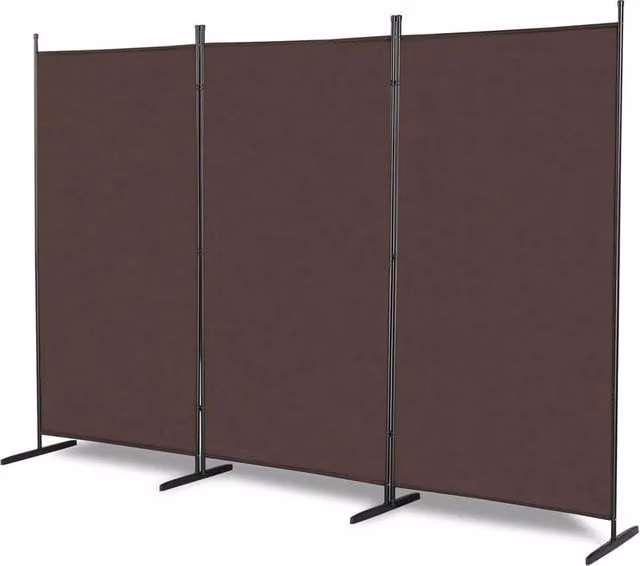 Kelvenix 3 Panel Folding Room Divider in Brown