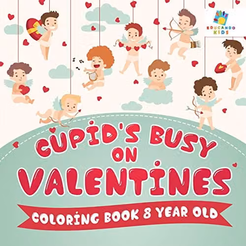Educando Kids Cupid's Busy on Valentines Colouring Book for Children, Multicolour
