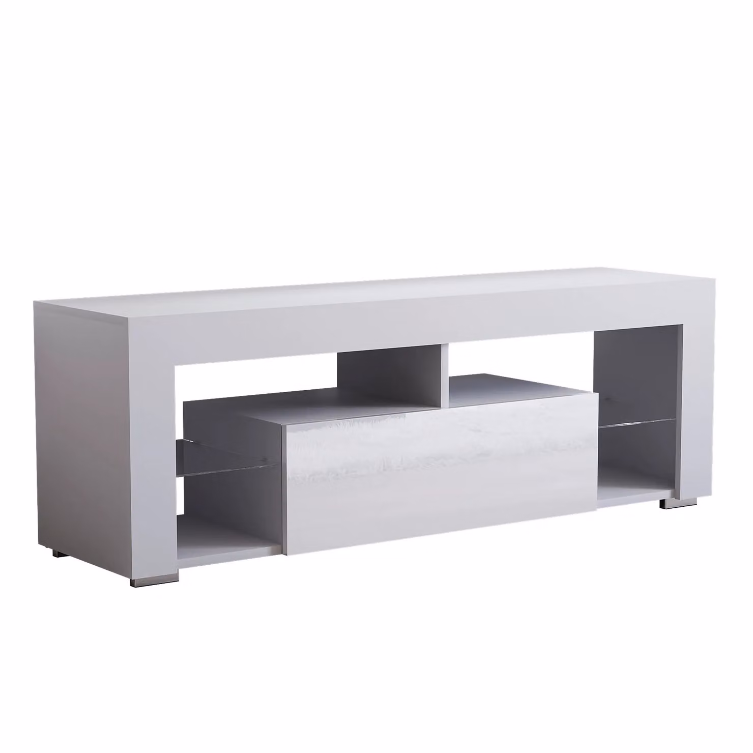 Vida Designs Luna Modern 2 Drawer LED TV Unit with Integrated Lighting in White Glossy Finish – 6