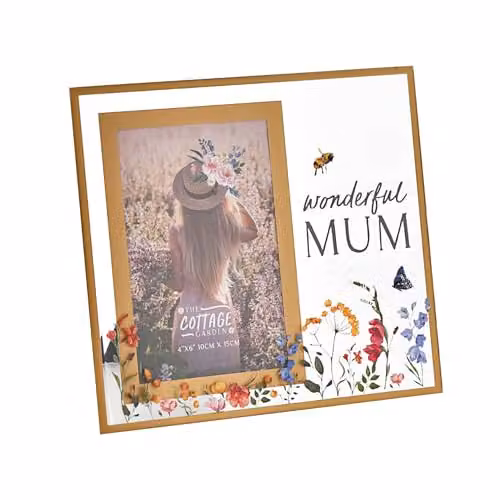 Widdop and Co The Cottage Garden Floral Glass Picture Frame, Gold, W/H: 10 x 15 cm – 1