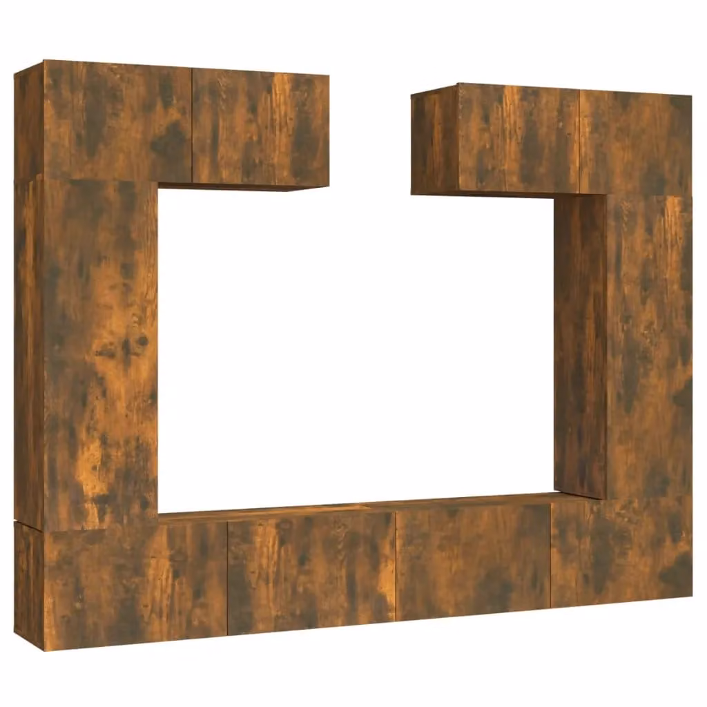 Berkfield Home 6 Piece Smoked Oak TV Cabinet Set in Brown – 2