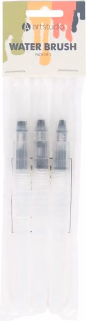 Art Studio Pack of 3 Transparent Plastic Water Brushes