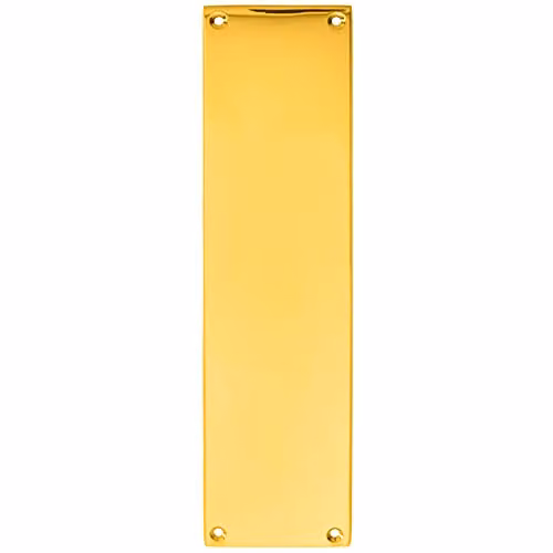 Loops Plain Victorian Door Finger Plate in Polished Brass, W: 29.8 cm, H: 7.3 cm