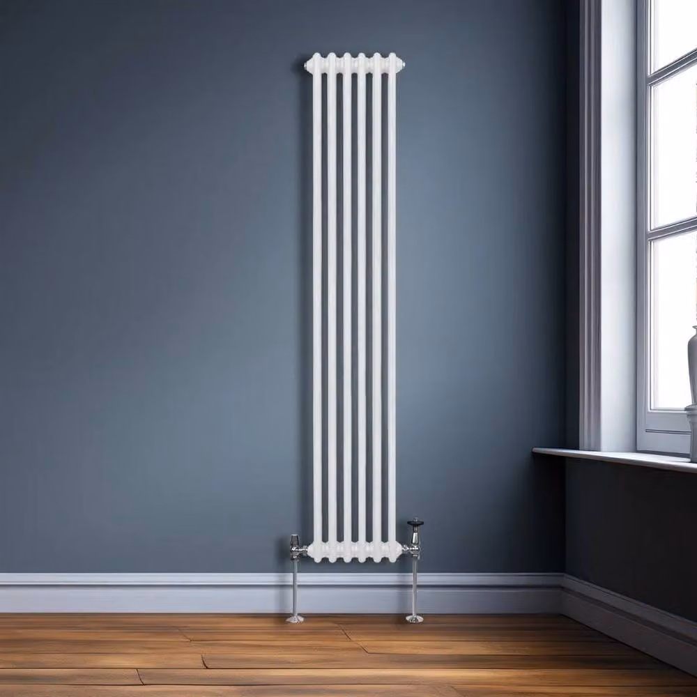 Monstershop Traditional 2 Column Steel Radiator in White, H: 180 cm, W: 29.2 cm, D: 7 cm – 2