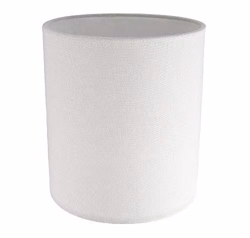 Happy Homewares White Linen Fabric Cylinder Lamp Shade, Height: 18 cm