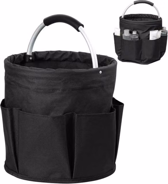 Kelvenix Black Fabric Cleaning Caddy with Handles