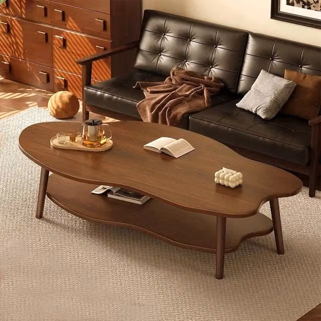 SPETLEK Modern Brown Layer Coffee Table for your Living Room, W: 100 cm, D: 60 cm