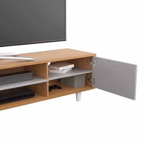 AVF Scandinavian Media Cabinet TV Stand in Light Wood and Grey, W: 200 cm, D: 41.8 cm, H: 41 cm – 4