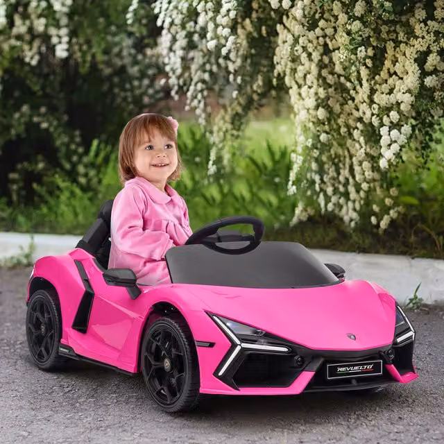 AIYAPLAY Licensed Lamborghini Revuelto Electric Ride on Car with Light and Sound Effects, Pink