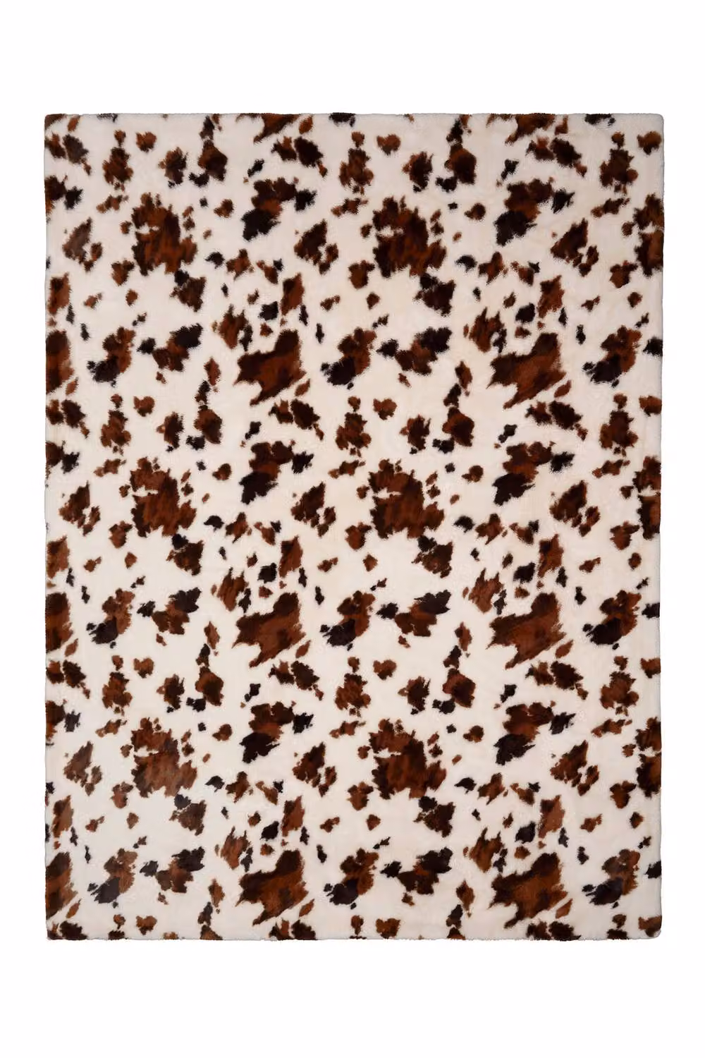 Fusion Cow Print Faux Fur Bedspread in Natural and Sand – 2