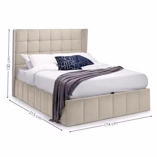 Julian Bowen Gatsby Upholstered Ottoman Storage Bed in Grey, W/D/H: 180 x 200 x 130 cm – 2