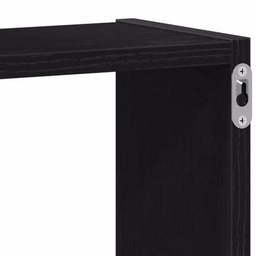 vidaXL Modern Wall Mounted Cube Shelves in Black, W/D/H: 68 x 15 x 68 cm – 3