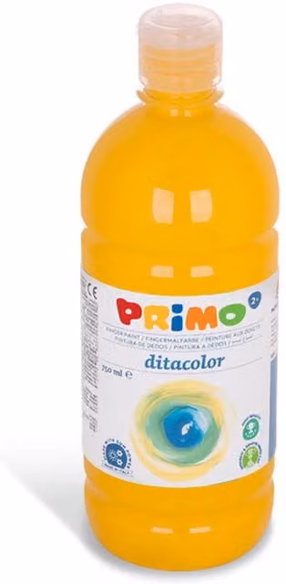 Primo Primary Yellow Finger Paint for Children, 750ml