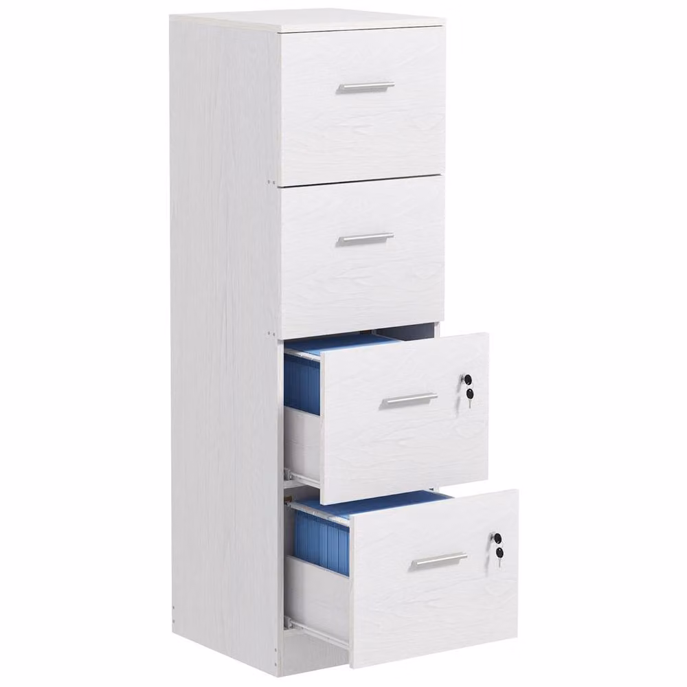 ERGOVEXA Four-Drawer Lockable Filing Cabinet in White – 2