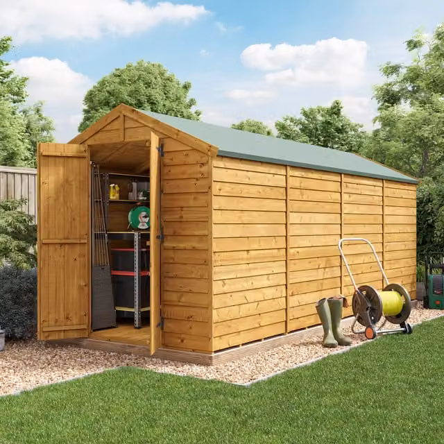 BillyOh Keeper Overlap Apex Wooden Shed in Brown