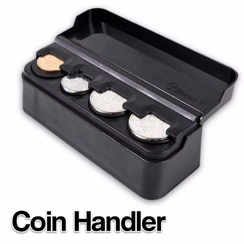 VOGREX Mini Plastic Car Coin Storage Organizer Box, Black – 3