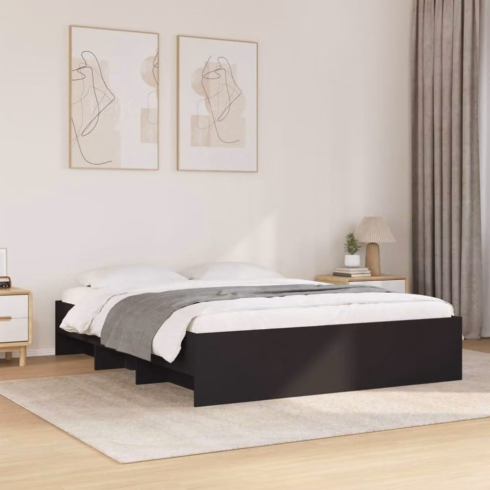Berkfield Home Durable Engineered Wood Bed Frame in Black, W/D/H: 160 x 200 cm – 2