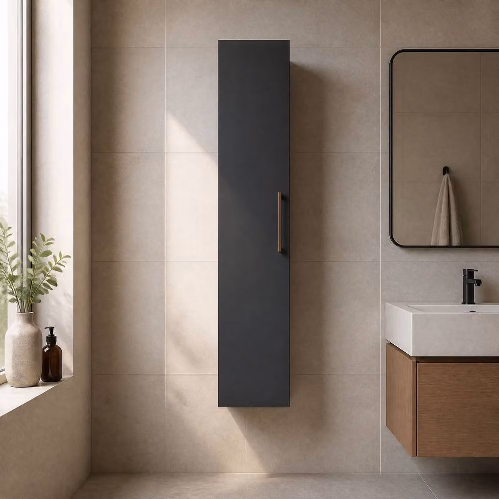 Balterley Bramshall Tall Storage Unit with Soft Close Doors, Dark Grey, W: 30 cm – 2