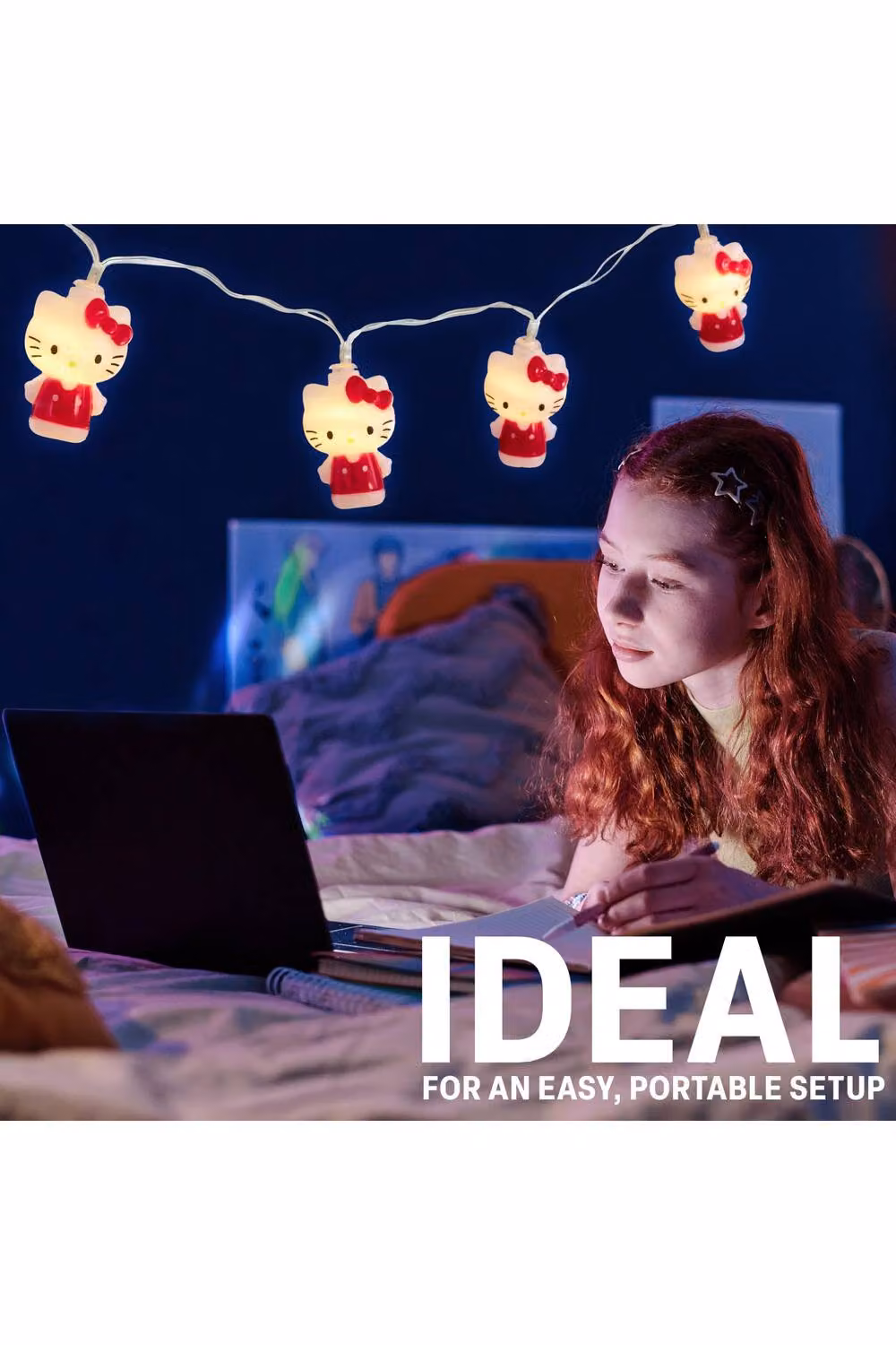 United Essentials Red LED String Fairy Lights with Warm White Light, Battery Operated and Adjustable – 5