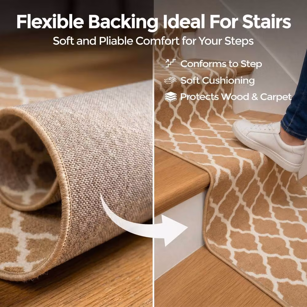 Bravich LTD Modern Trellis Hallway Runner Rug in Light Beige, W: 60 cm, L: 900 cm – 4