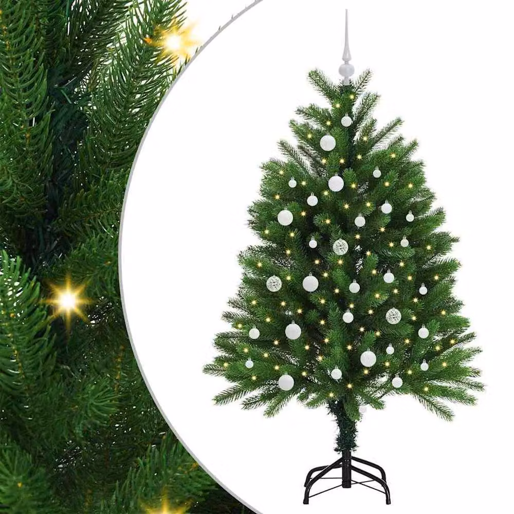 Berkfield Home Realistic Green Tabletop Christmas Tree with 150 LEDs and Stand, Height: 120 cm – 3