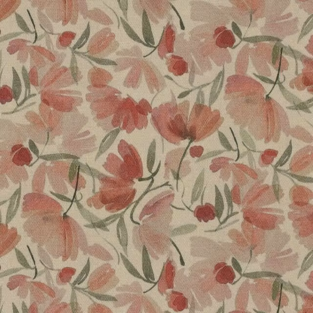Ante Decor Filby Floral Cotton Fabric in Dusty Rose