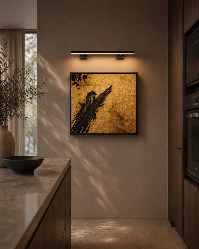 Tommy Franks Malfi Abstract Modern Wall Art in Gold and Black