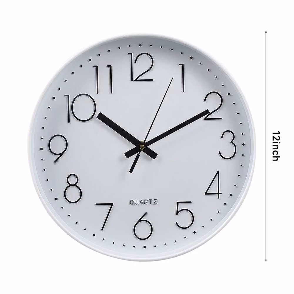 EONLION White Nordic Round Wall Mounted Silent Quartz Analog Clock – 2