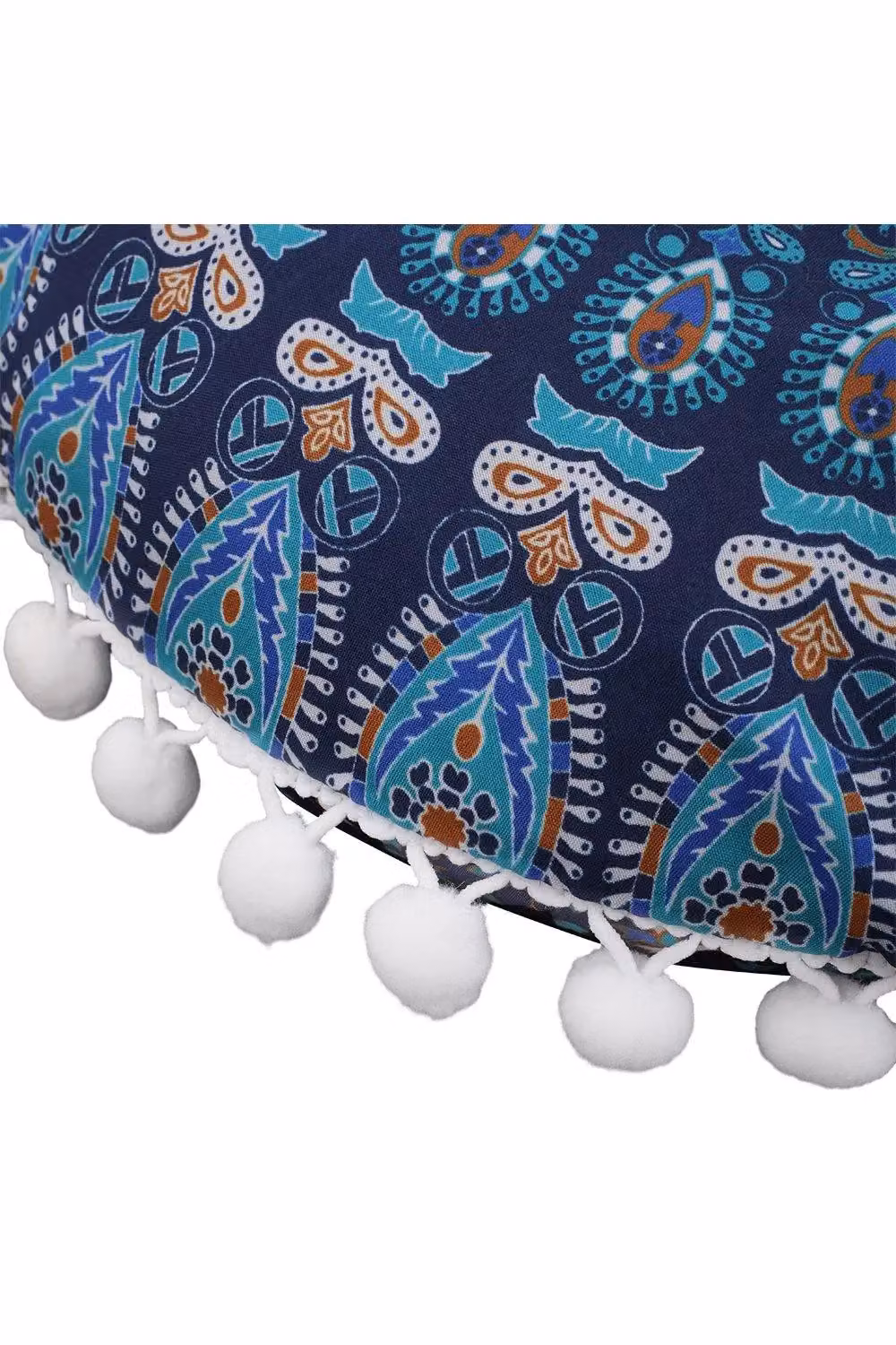 H&O Direct Decorative Ethnic Round Throw Pillow Cover in Blue, W/D/H: 43 x 43 cm – 3