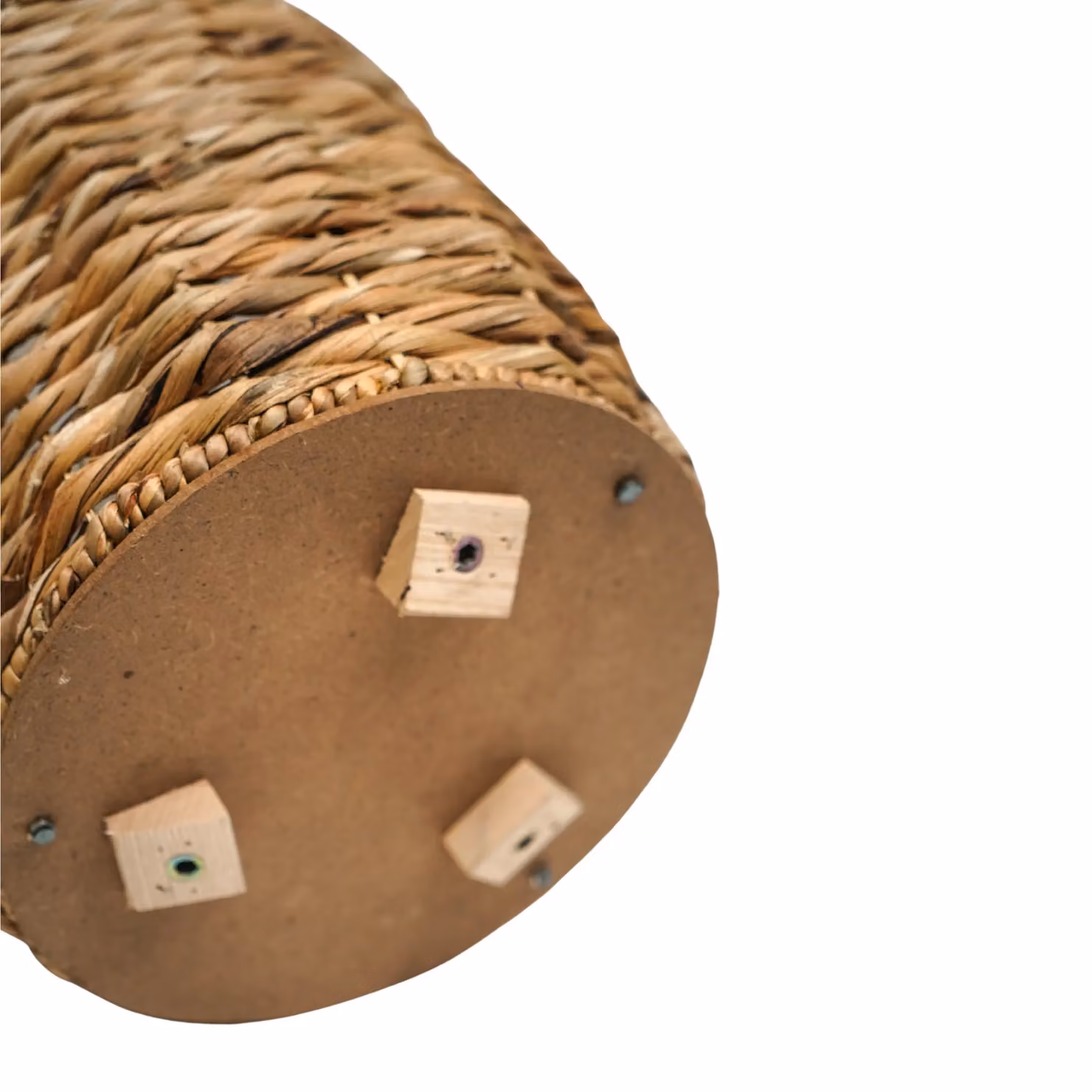 Ivyline Water Hyacinth Lined Rattan Basket on Legs in Natural Beige and Brown, H45 x D30 cm – 4
